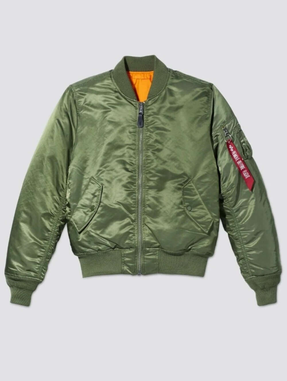 Alpha Industries Olive Green Slim Fit Bomber Jacket